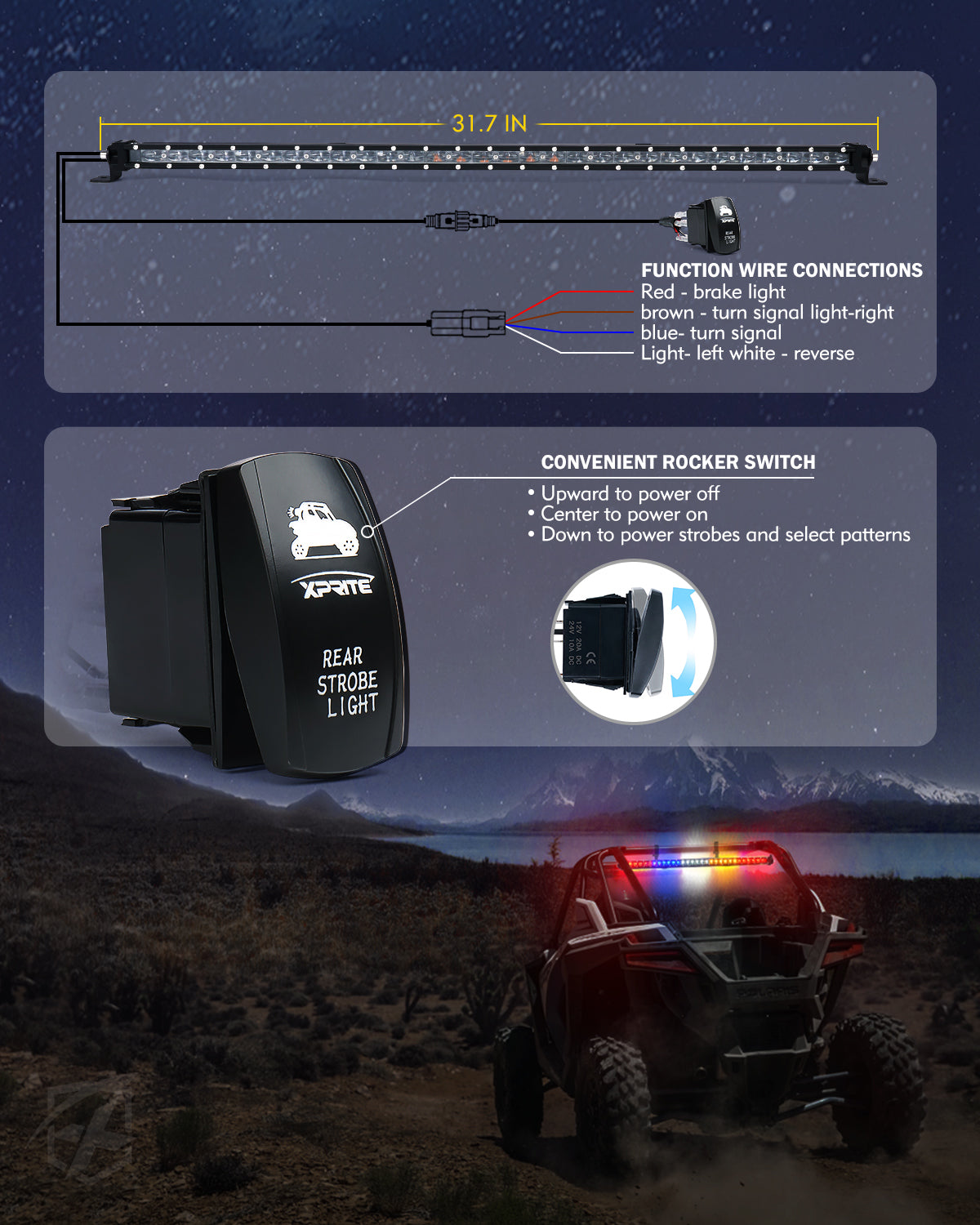 32" Slim LED Rear Chase Light Bar | SL Series
