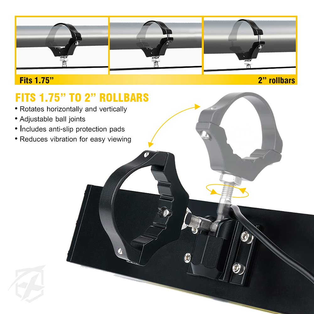 Curved UTV Rear View Mirror with LED Lights | Spirit Series