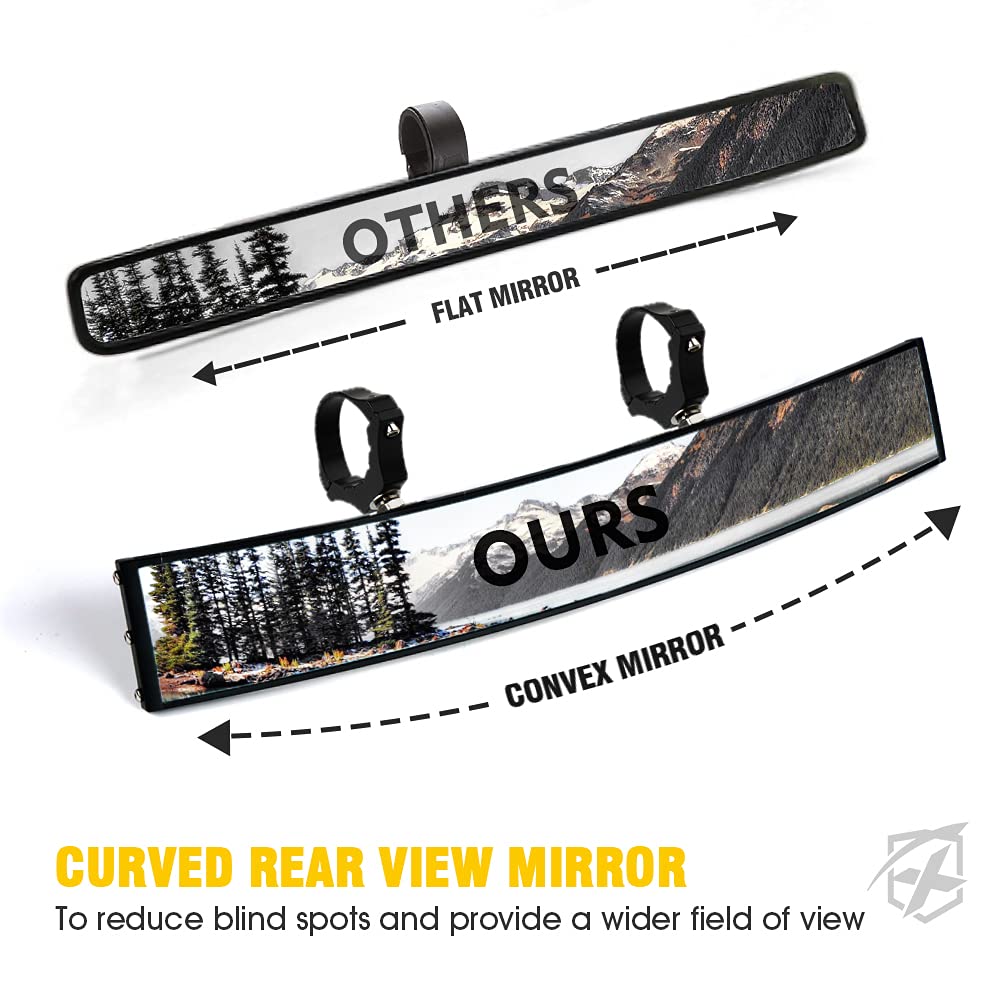 Curved UTV Rear View Mirror with LED Lights | Spirit Series