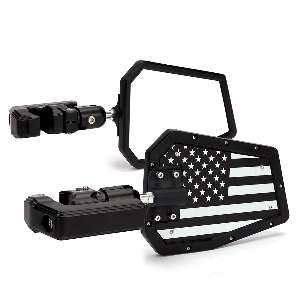 UTV Side Mirrors with C-Clamp Roll Bar Cage Brackets