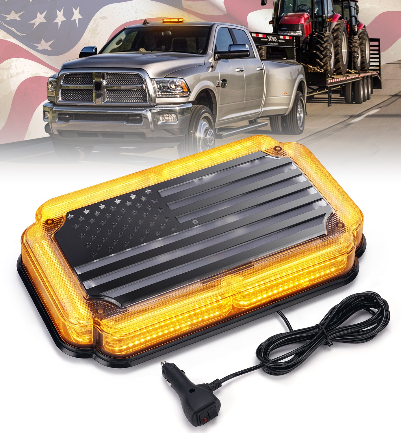 Mini Strobe Light Bar featuring American Flag Design | Flag Series