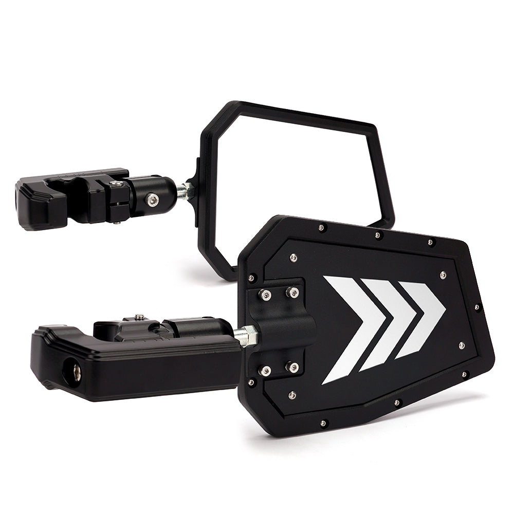 UTV Side Mirrors with C-Clamp Roll Bar Cage Brackets