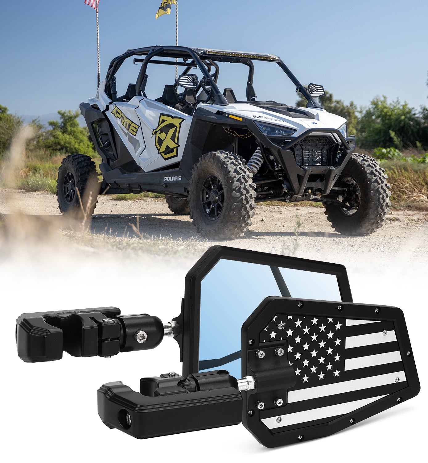 UTV Side Mirrors with Adjustable Bracket