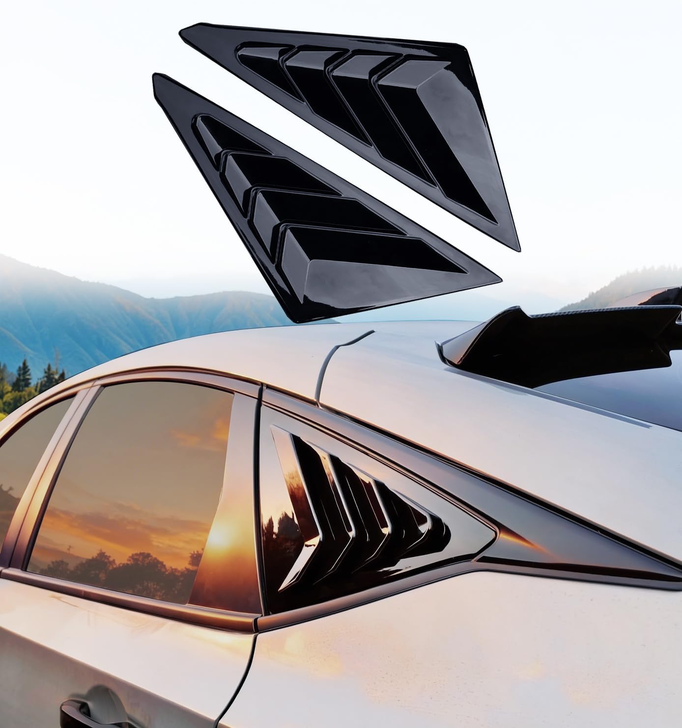 Rear Side Window Louvers for 11th Gen Civic Compatible with Honda Civic 2022-2026