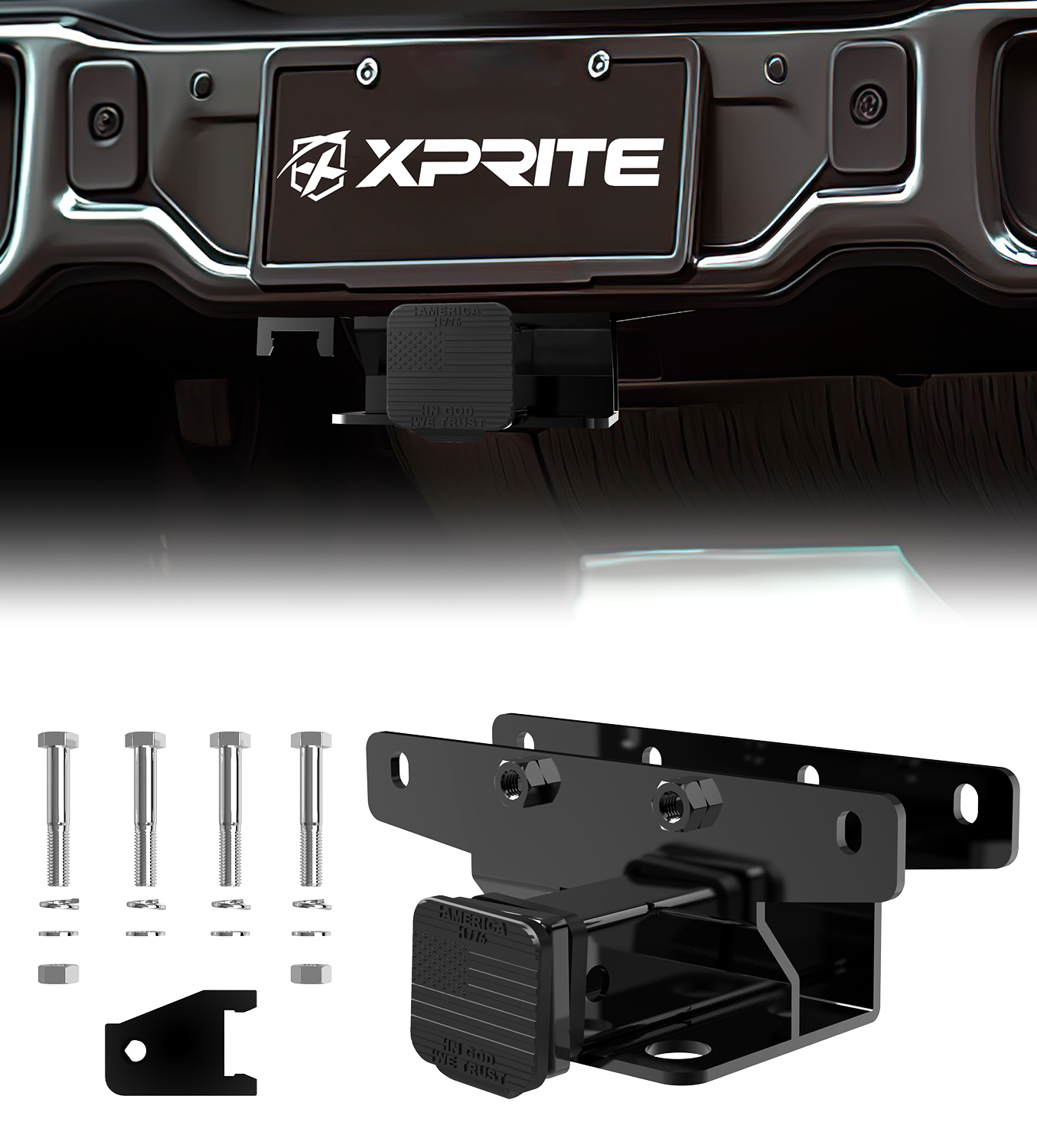 Jeep JL Tow Hitch Steel 2 Inch Rear Receiver with plug | Xprite USA