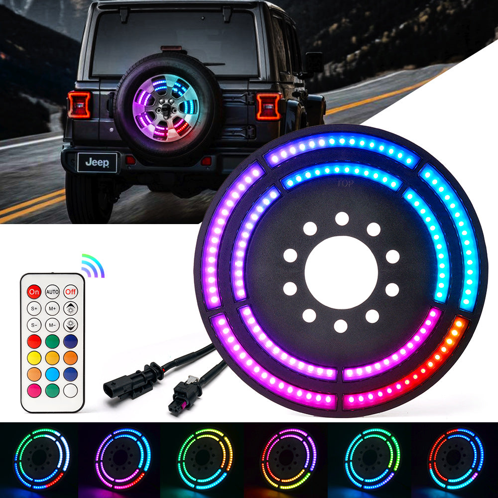 RGB Dual Ring Spare Tire Brake Light for Jeep Wrangler