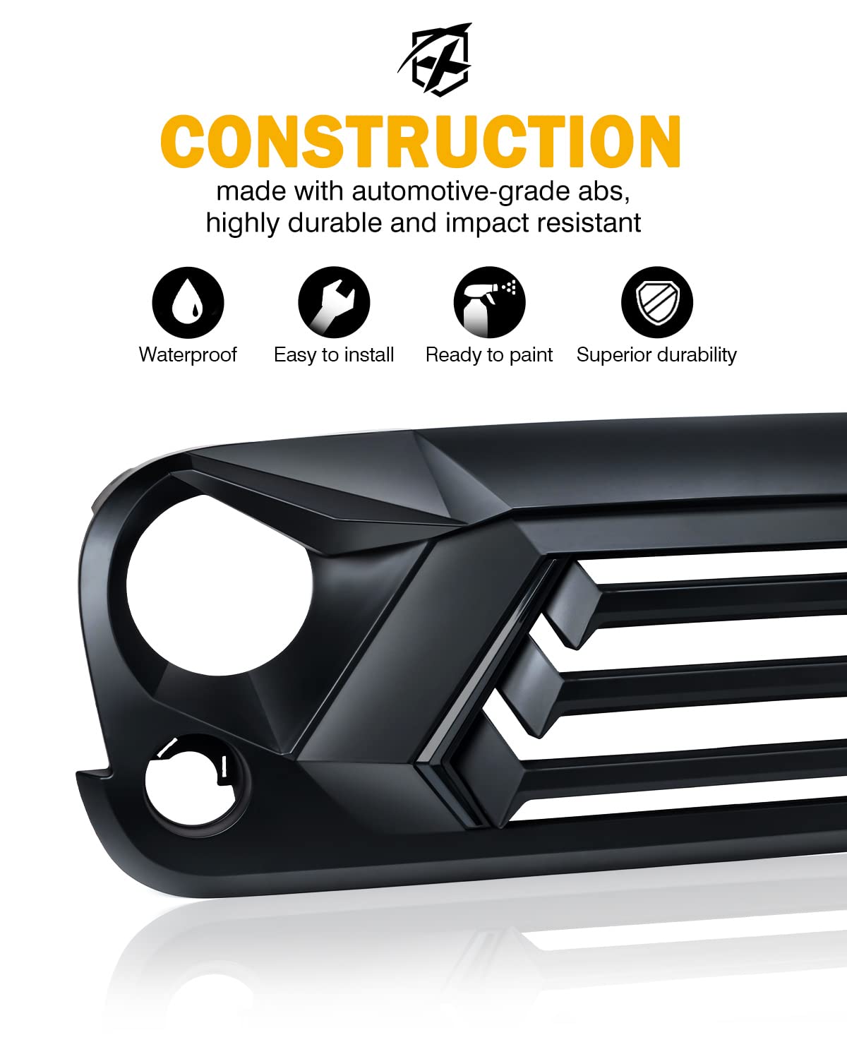 Angry Grille with Turn Signal for Jeep Wrangler JK | Vader Series