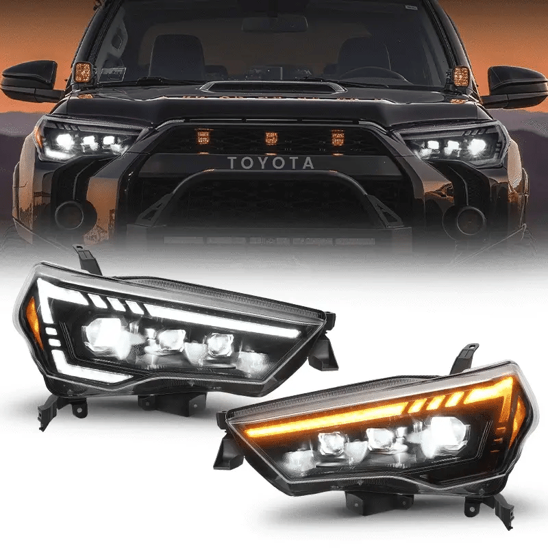 Full LED Headlights Projector with Amber Sequential Turn Signal for 2014-2024 Toyota 4Runner