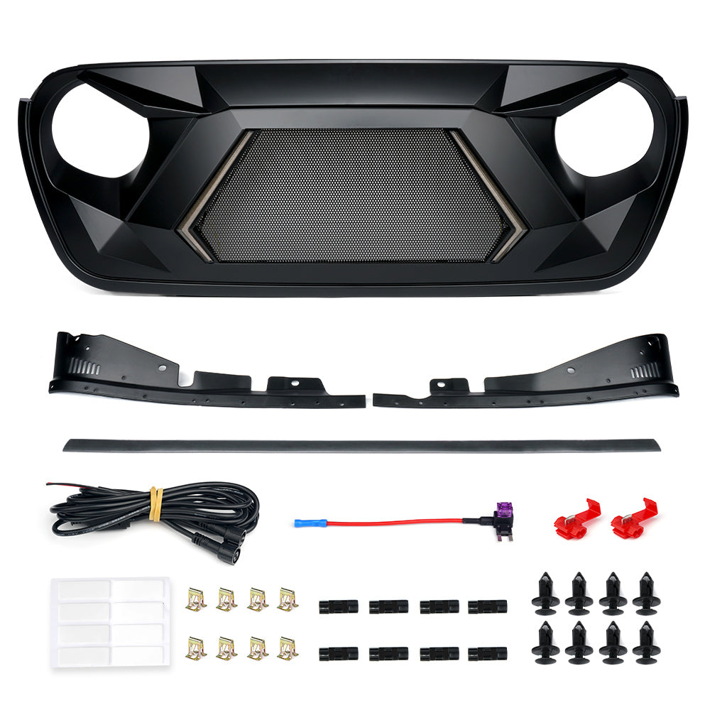 Jeep Front Grille with Turn Signal for 2018+ Jeep Wrangler JL