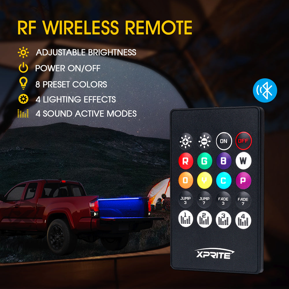 RGB LED Truck Bed Light Strips with Bluetooth and Remote Control | Spire 3 Series