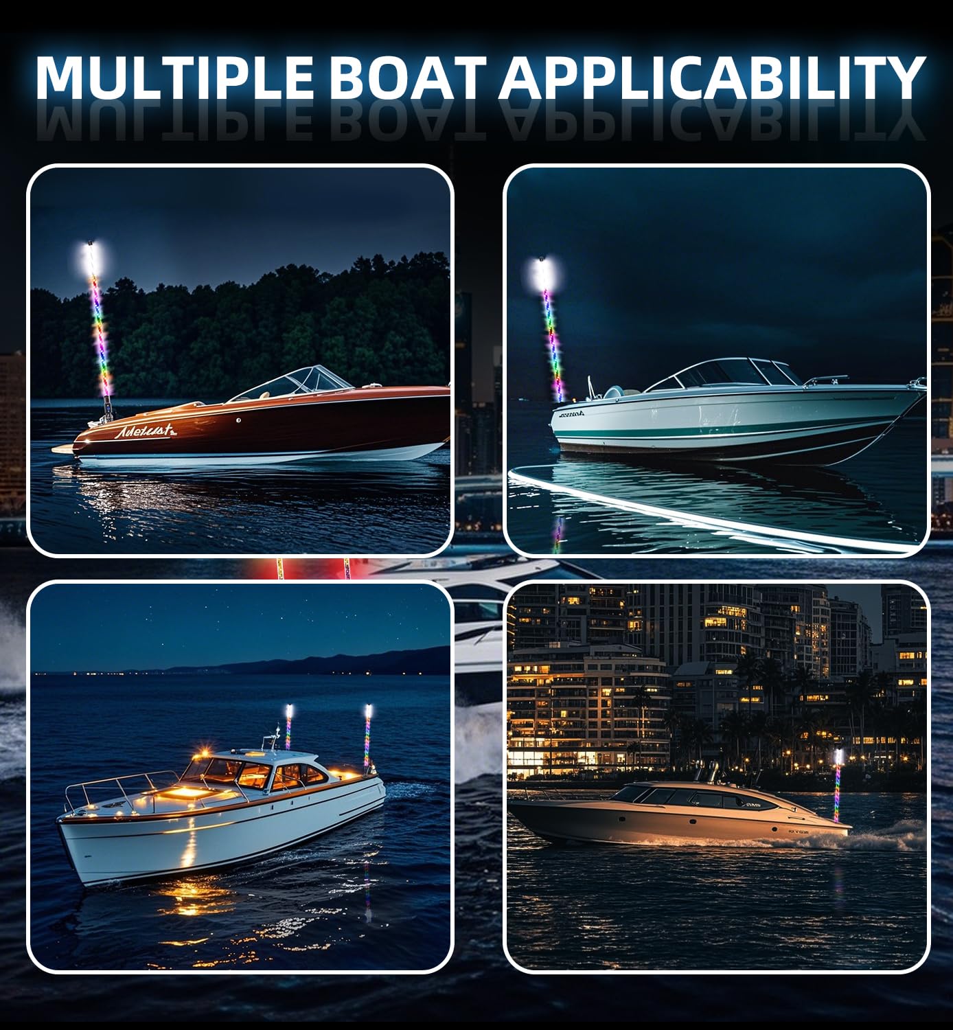 Tavaray RGB LED Boat Navigation Lights for Boats