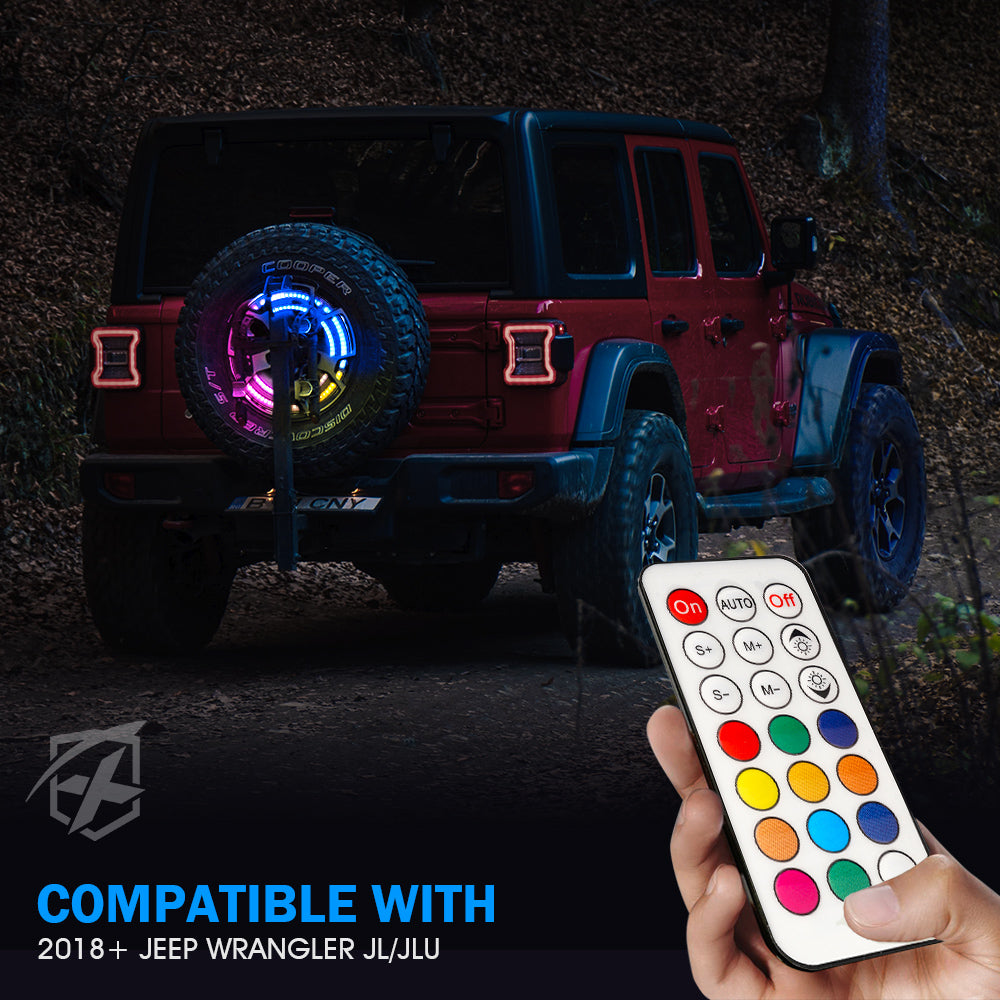 RGB Dual Ring Spare Tire Brake Light for Jeep Wrangler