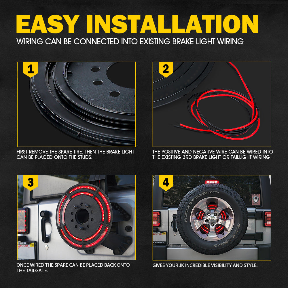 14" Dual Spare Tire LED Brake Light | Cyclone Series