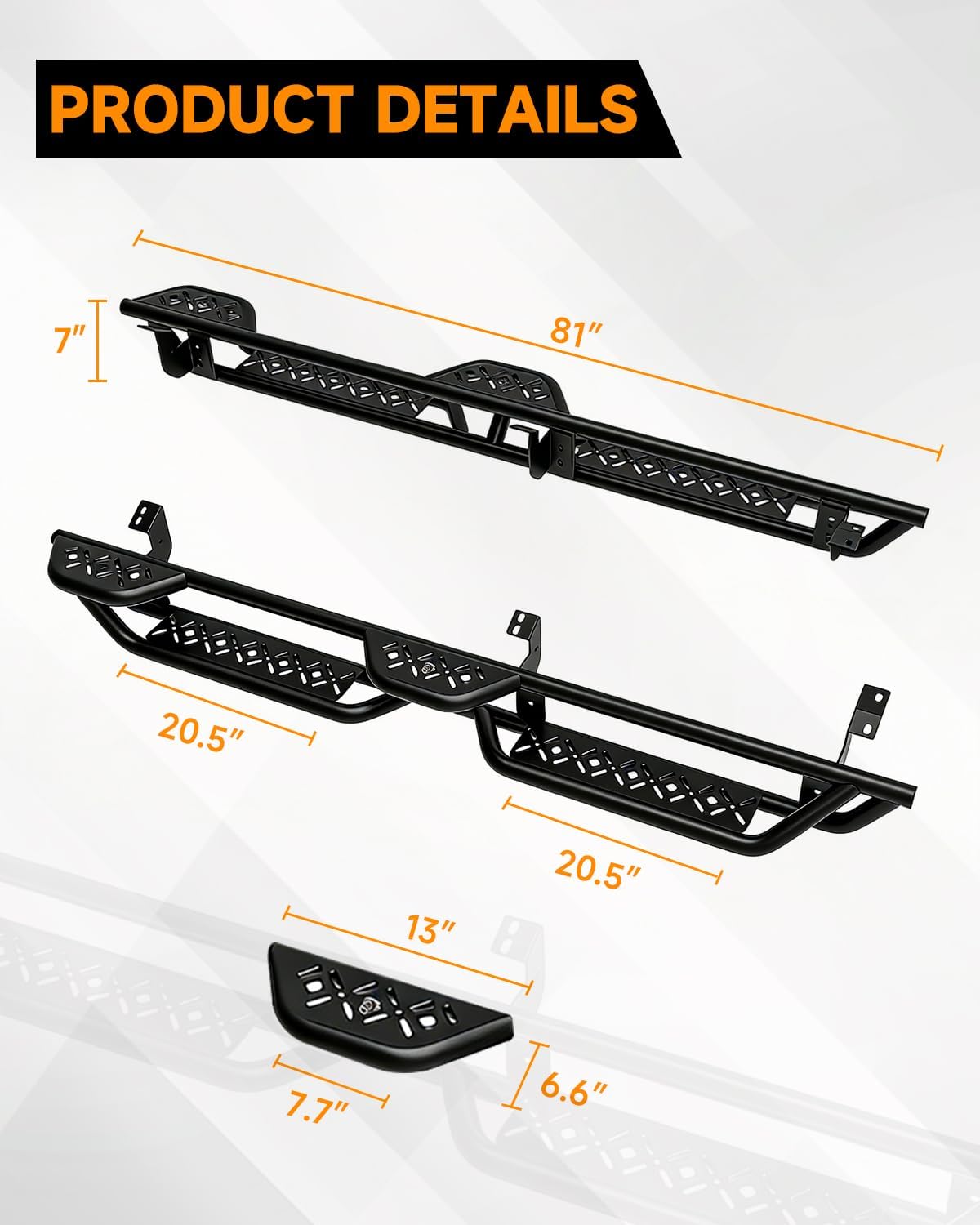 Xprite Running Boards for Toyota Tacoma Double Cab 2005-2023 – Heavy Duty 6.5" Side Steps Nerf Bars