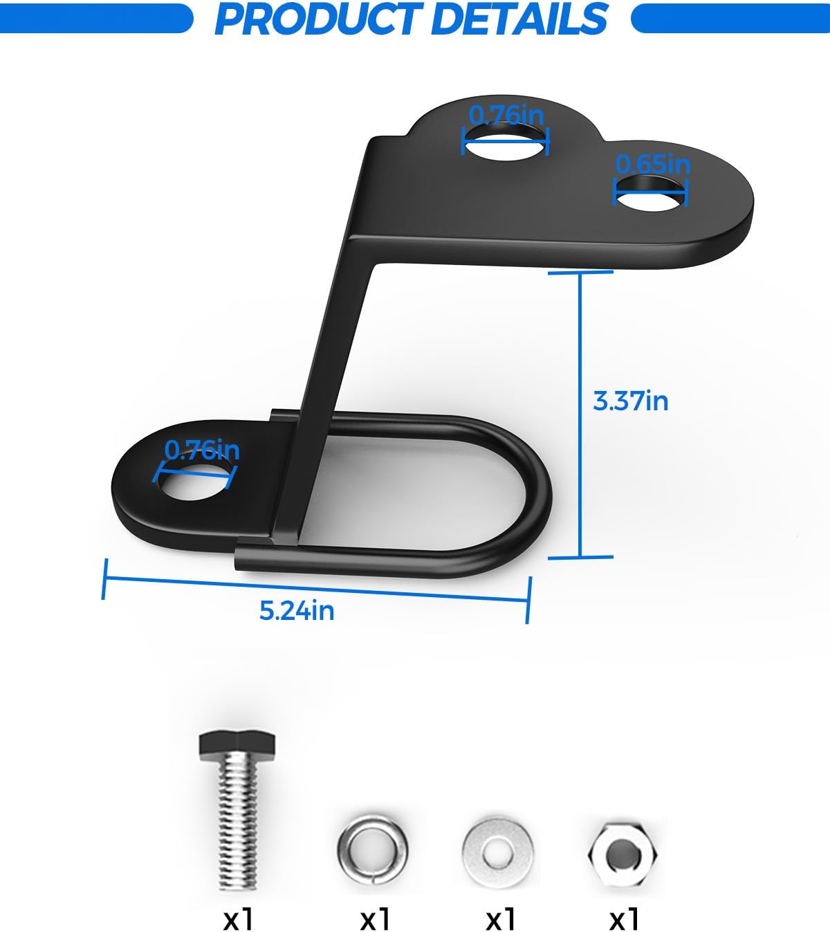 Xprite ATV/UTV 3-Way Hitch Adapter, Steel Hitch Mount with Bolt
