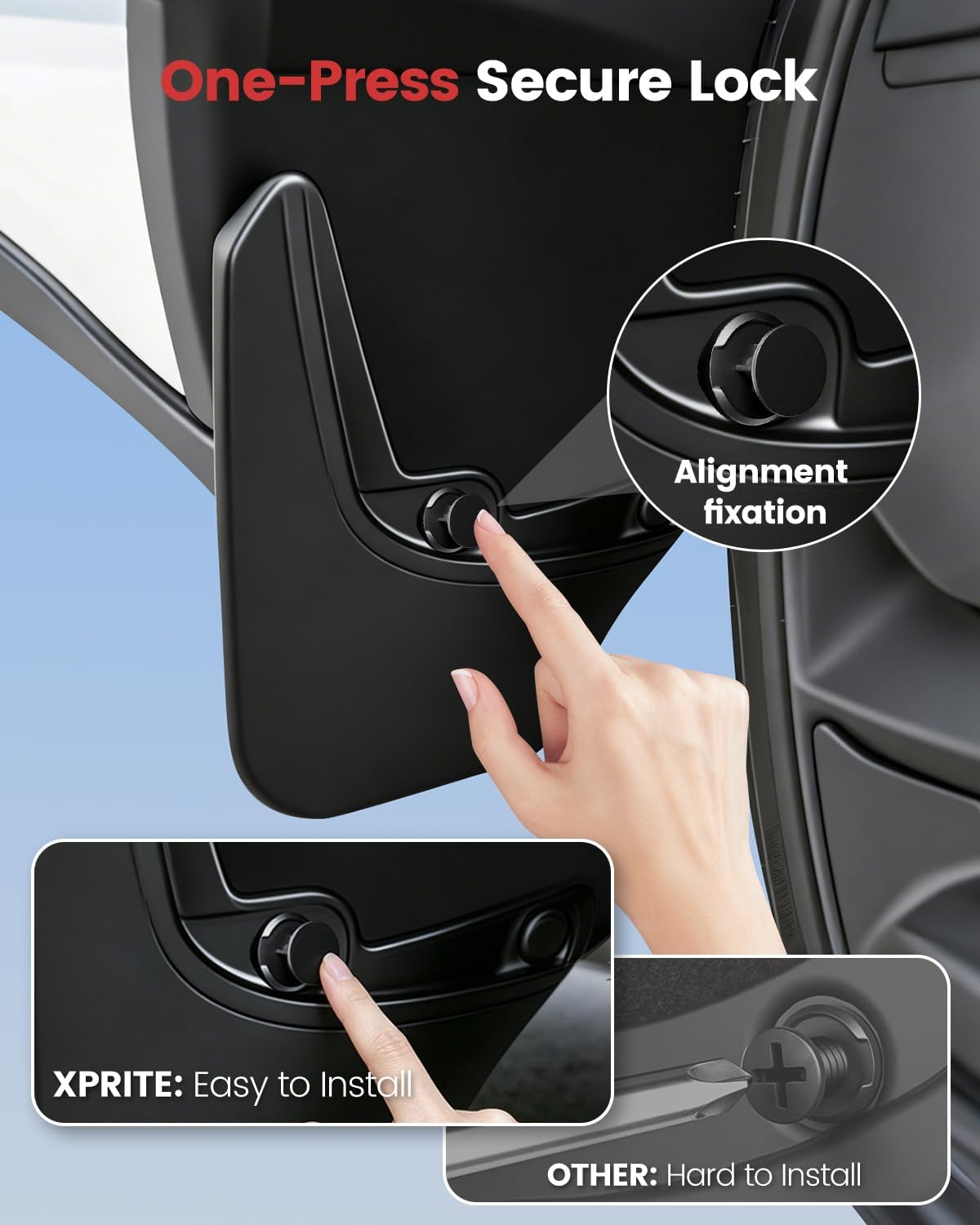 Xprite Mud Flaps for Tesla Model Y Juniper 2025–2026 - No-Drill Splash Guards Set