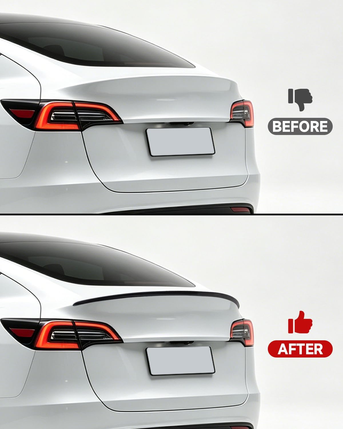 Xprite Glossy Black Rear Spoiler ABS Trunk Lip Wing for Tesla Model Y 2020-2024