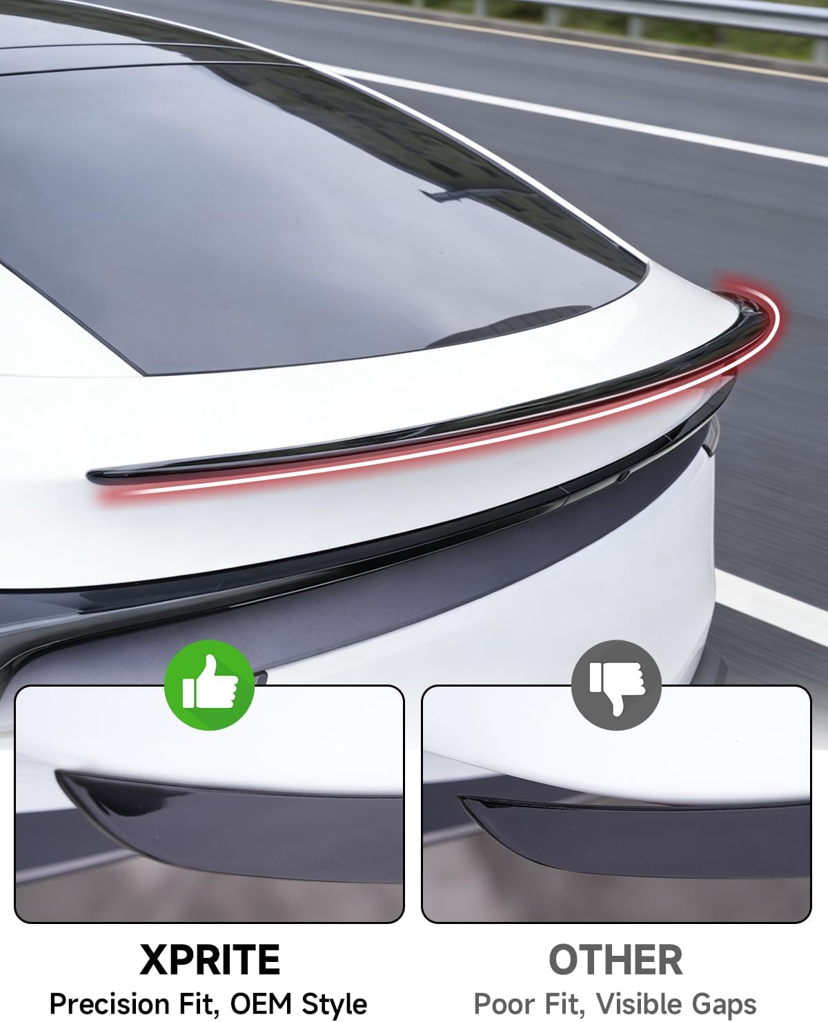 Xprite Rear Spoiler Compatible with Tesla Model Y Juniper 2025-2026