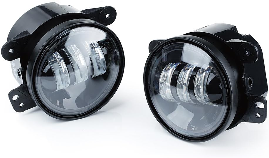 Xprite 4" Inch LED Fog Lights for 2007-2018 Jeep Wrangler