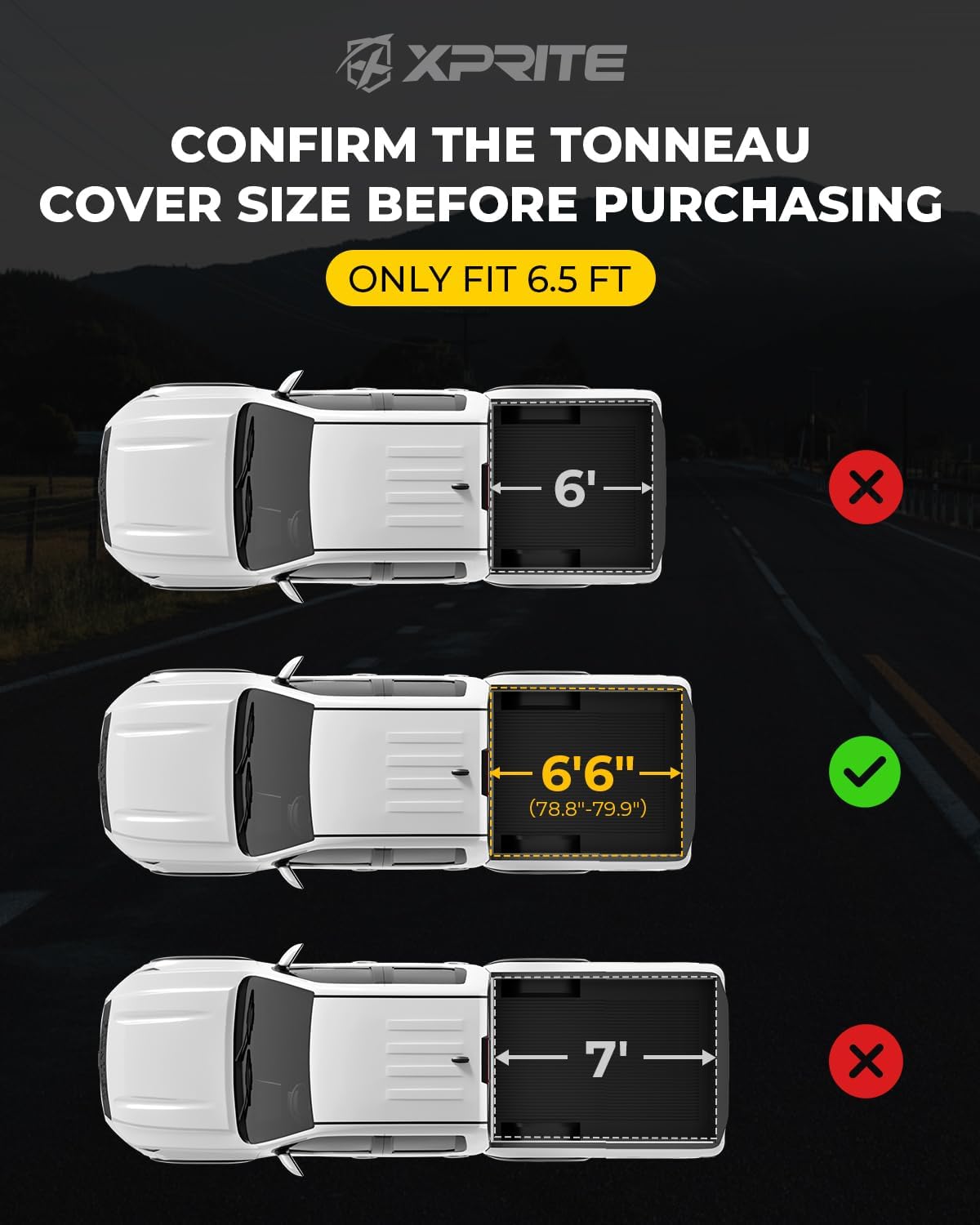 Hard Tri-Fold Truck Bed Tonneau Cover for 2015-2026 Ford F150