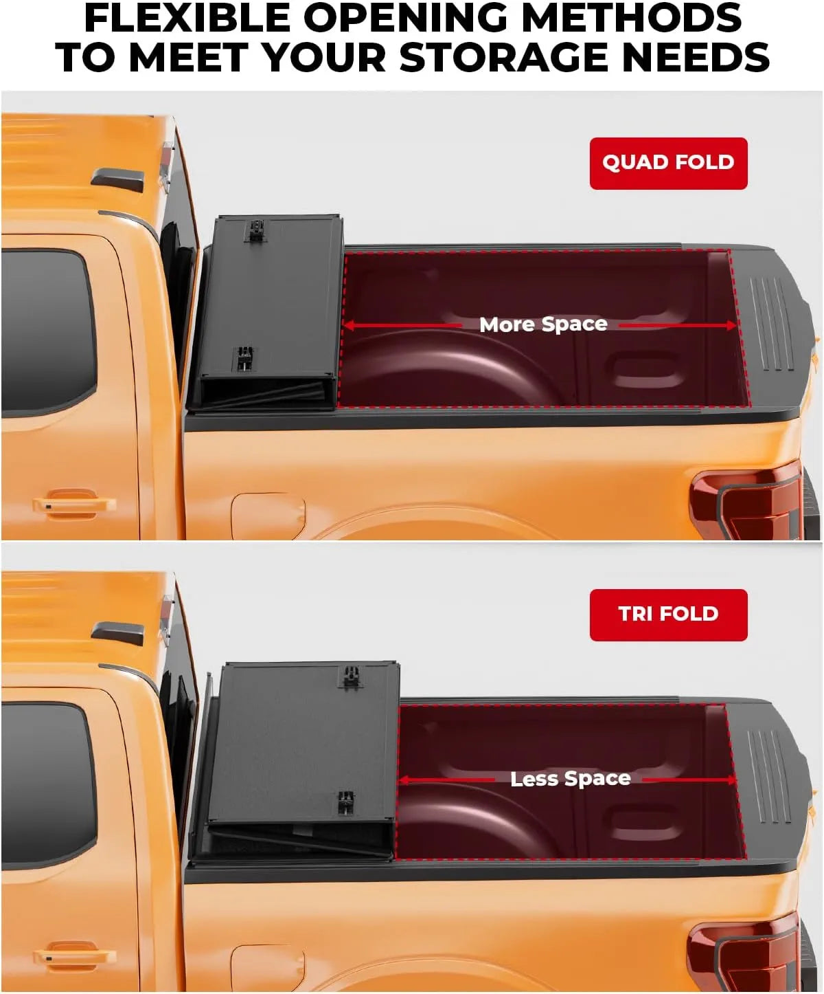 Hard Quad Fold Truck Bed Tonneau Cover for 2015-2026 Ford F150