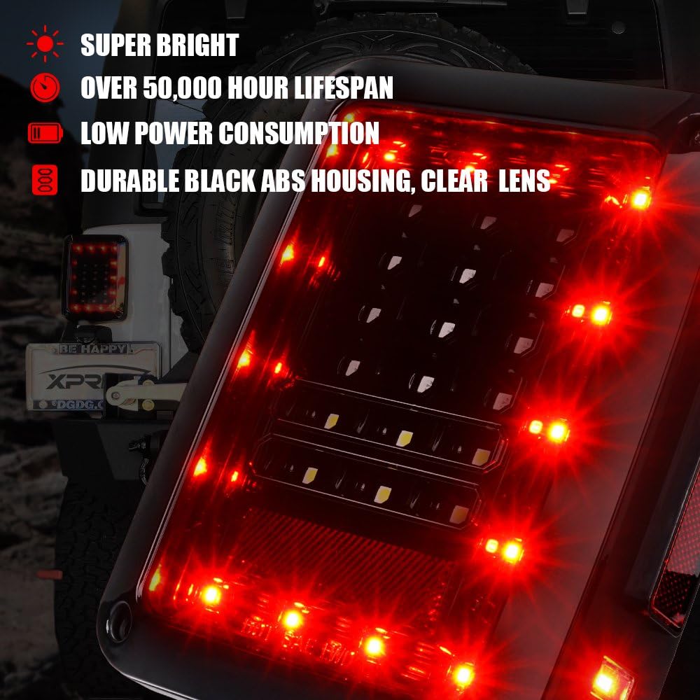 LED Tail Light w/Turn Signal & Brake Light Assembly for Jeep Wrangler JK JKU