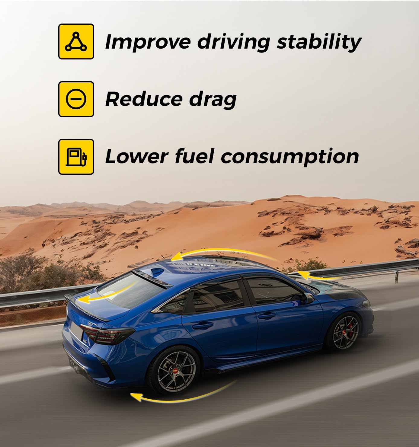 Xprite JDM Style Rear Trunk Spoiler Wing