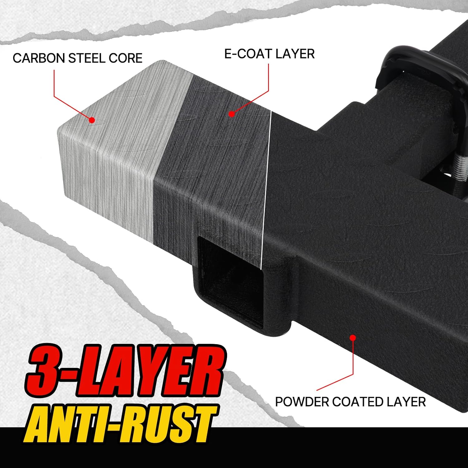 Xprite Universal Hitch Step for 2" Receiver, Dual-Interface Rear Bumper Guard For Trucks SUVs Jeeps Pickups Vans RV