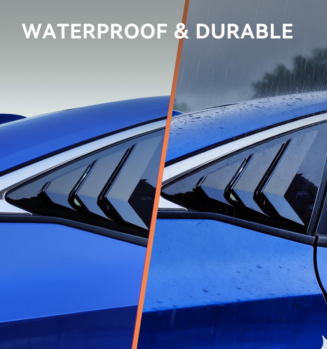 Rear Side Window Louvers for 11th Gen Civic Compatible with Honda Civic 2022-2026