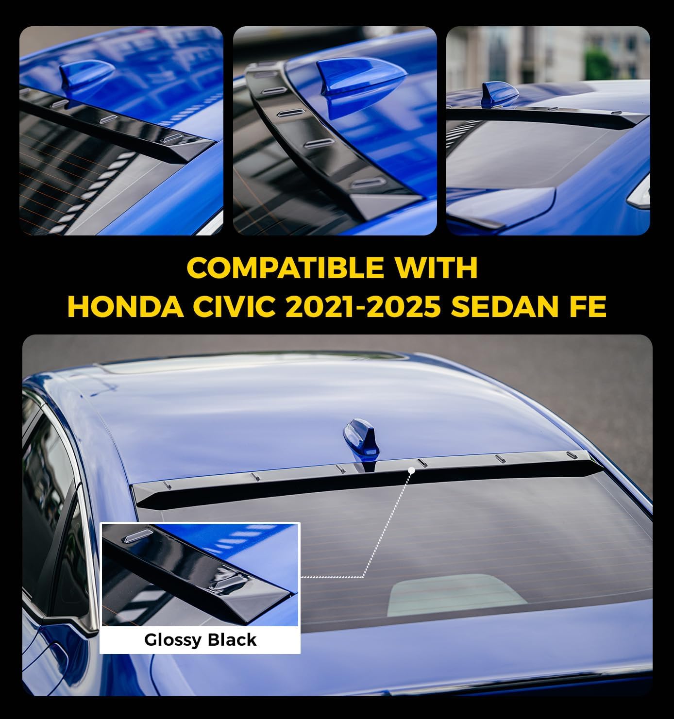 Xprite Rear Roof Spoiler Compatible with Honda Civic
