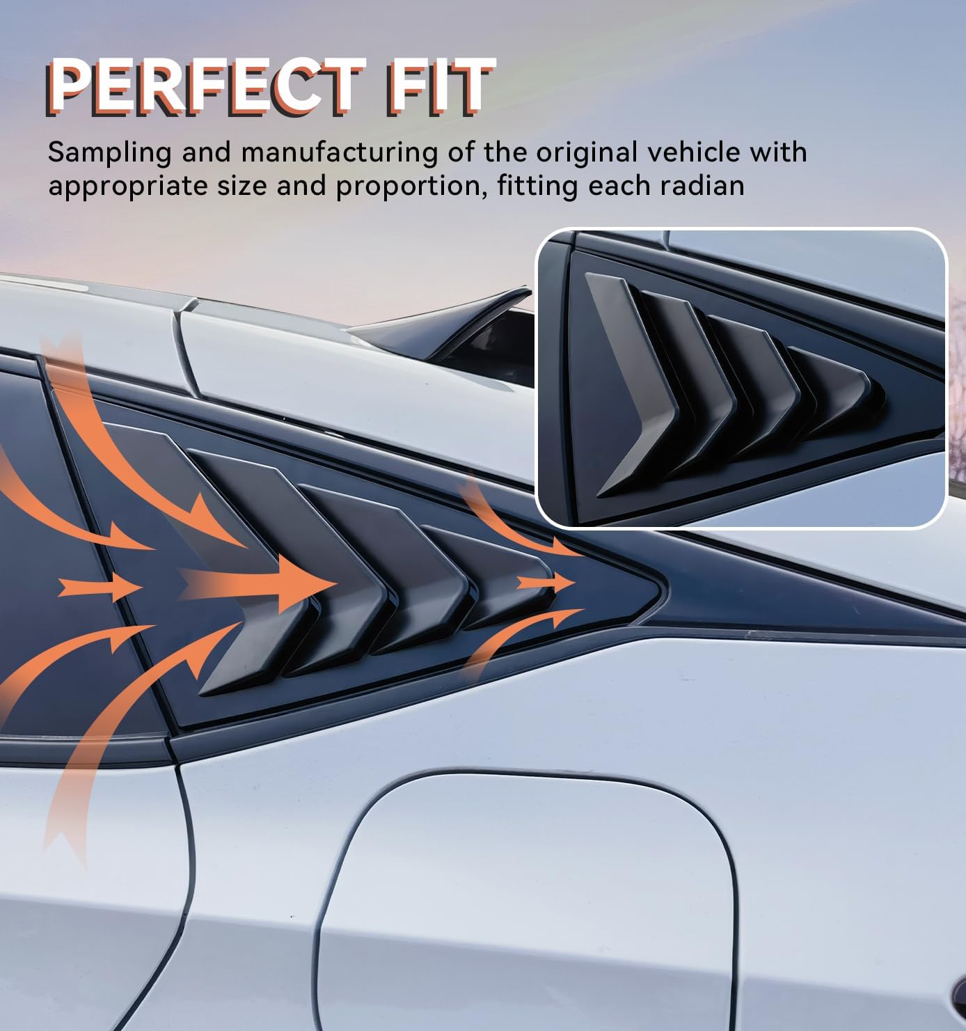 Rear Side Window Louvers for 11th Gen Civic Compatible with Honda Civic 2022-2026