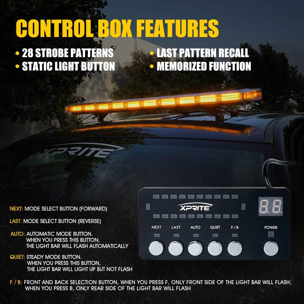 47 Inch Amber Rooftop Emergency Light Bar