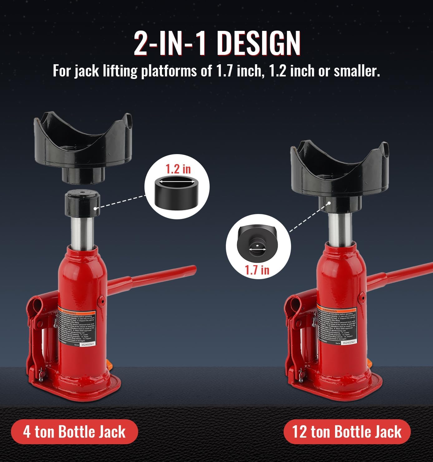 2-in-1 Bottle Jack Adapter for RV Trailer Farm
