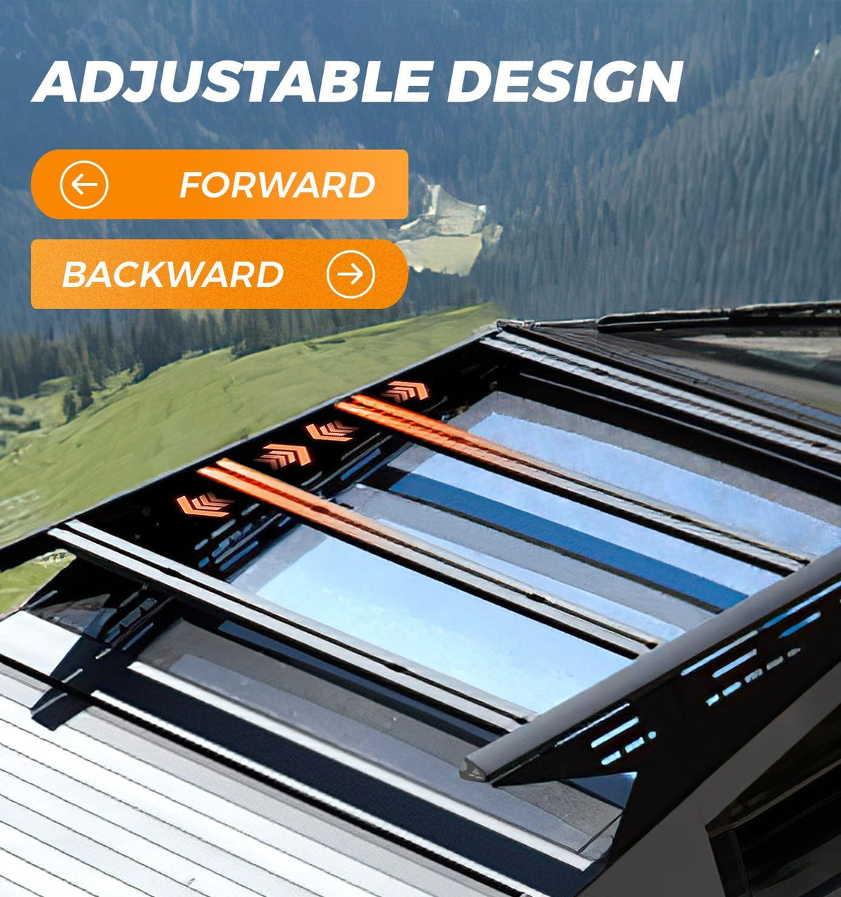 Xprite Half-Frame Aluminum Roof Rack for Tesla Cybertruck 2023–2026 with Crossbars & Side Panels