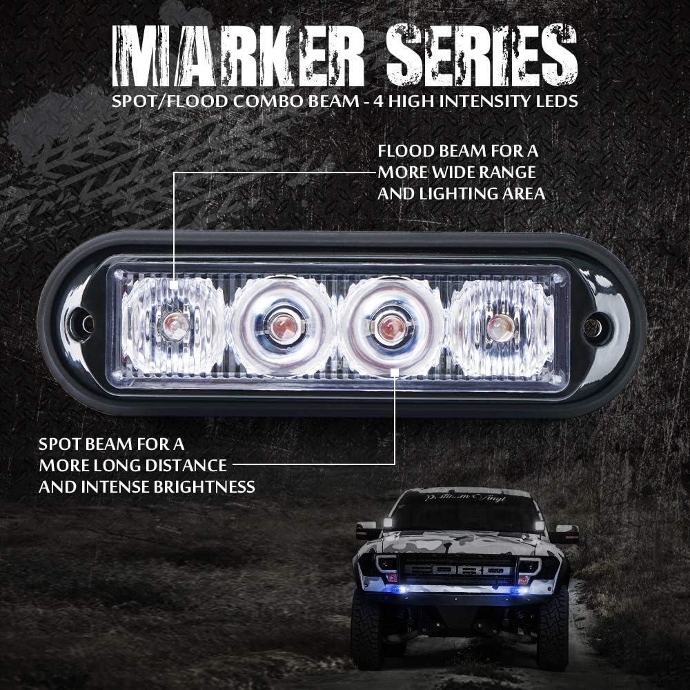 Red & Blue Surface Mount Grille Strobe Lights