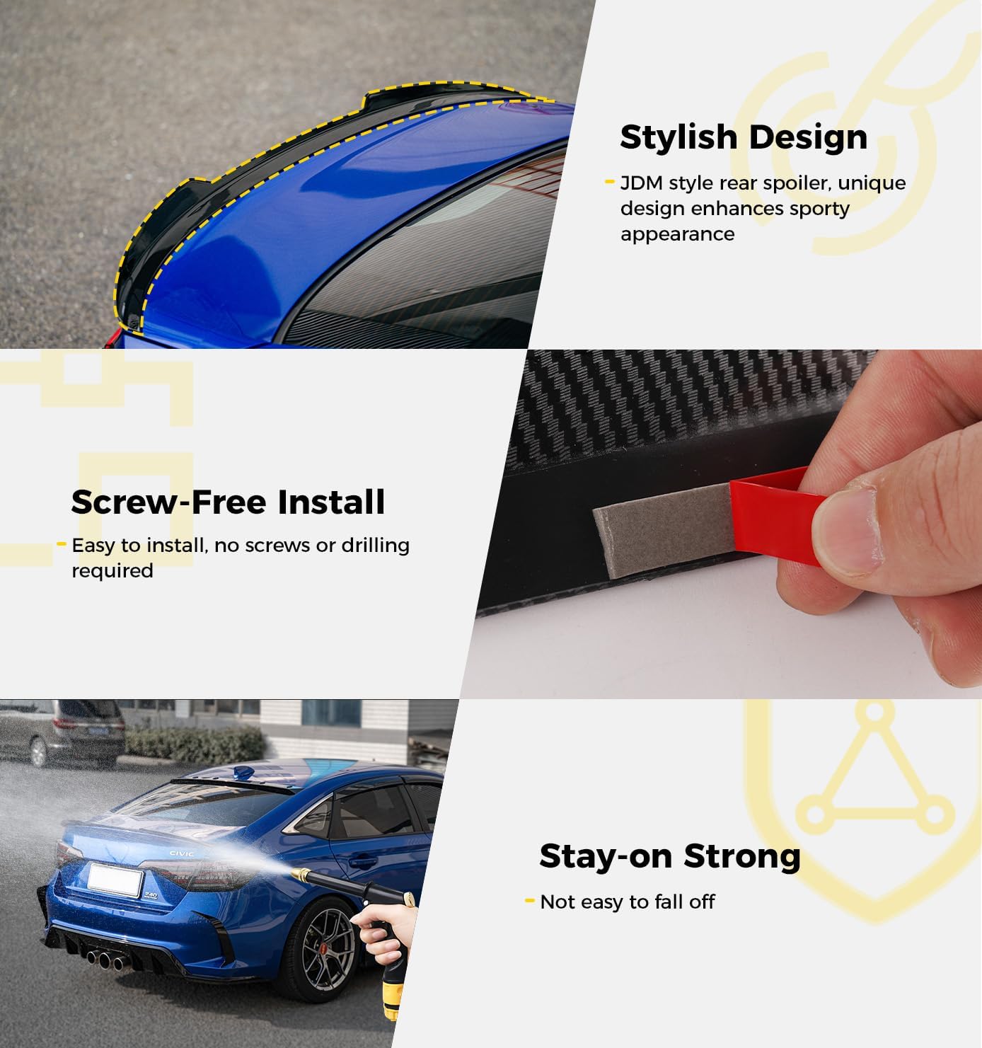 Xprite JDM Style Rear Trunk Spoiler Wing