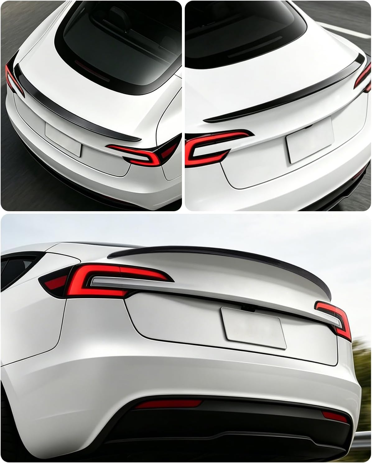 Xprite Glossy Black Rear Spoiler, Aerodynamic ABS Trunk Lip Wing for Tesla Model 3 Highland 2024-2026, OEM Fit
