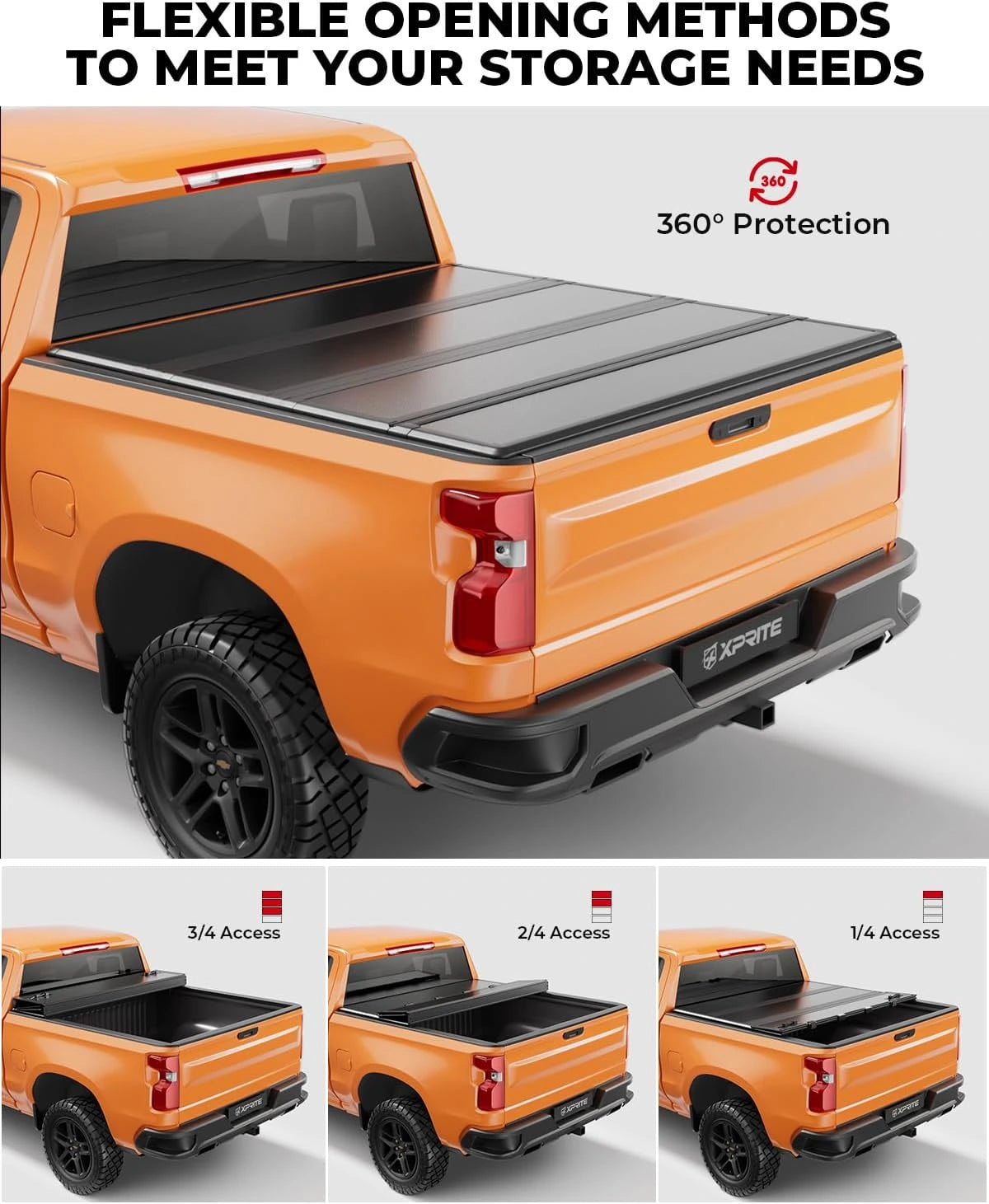 Hard Quad Fold Truck Bed Tonneau Cover for 2007-2026 Chevrolet Silverado
