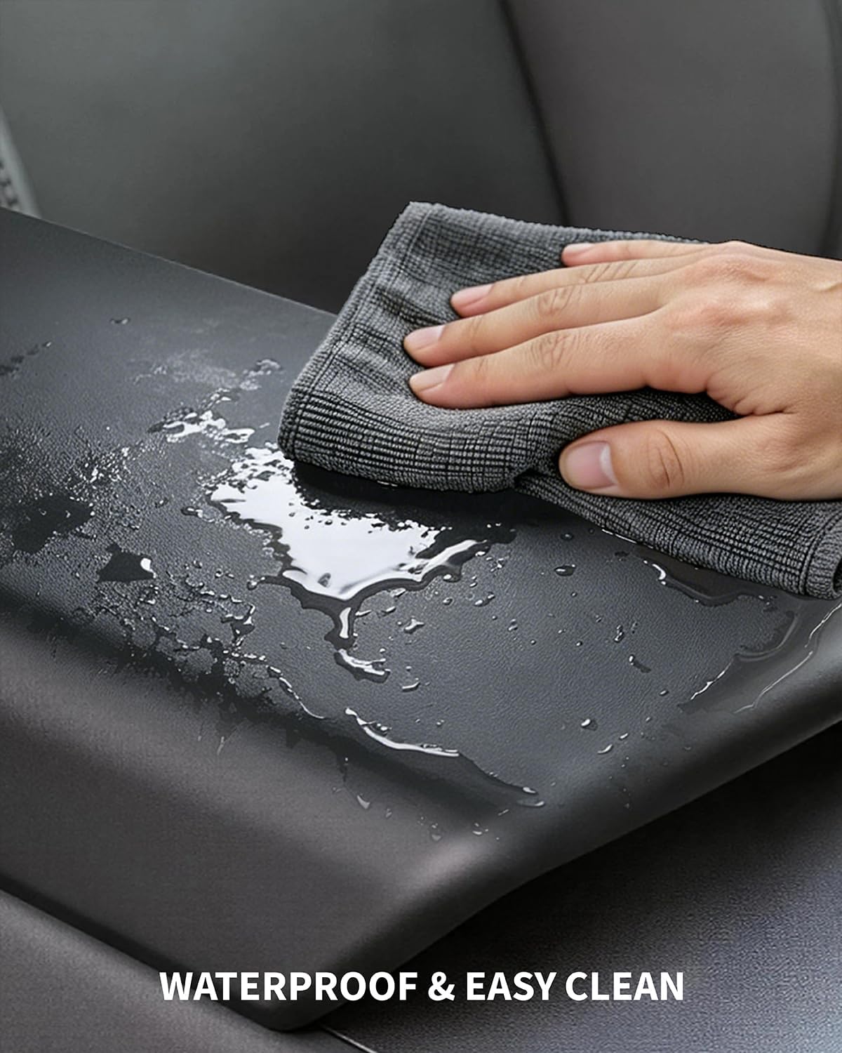 Xprite Black Premium TPE Center Console Cover for Tesla Model Y Juniper & Model 3 Highland | Waterproof Interior Protection