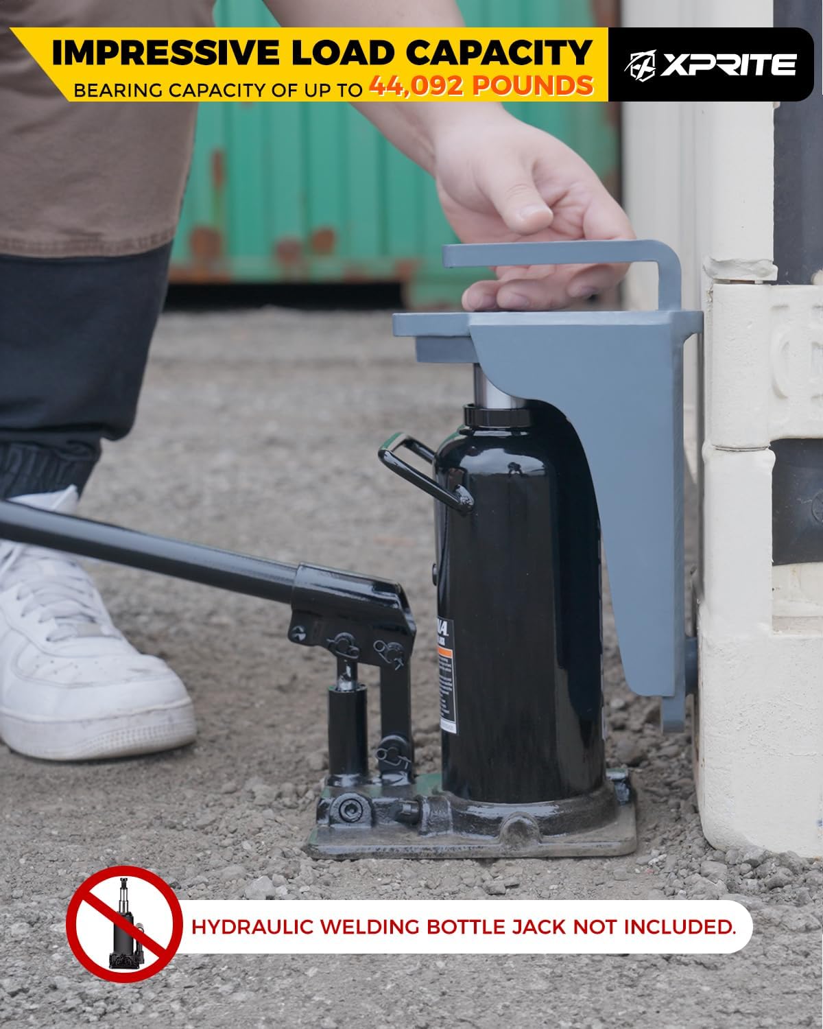 Xprite Heavy Duty Shipping Container Jack Lug-44,092 LB Capacity, Leveling Tool with L-Shaped Handle, Steel Shipping Container Accessories Used to Stabilize Containers and Keep Loads Secure, Gray,4PCS