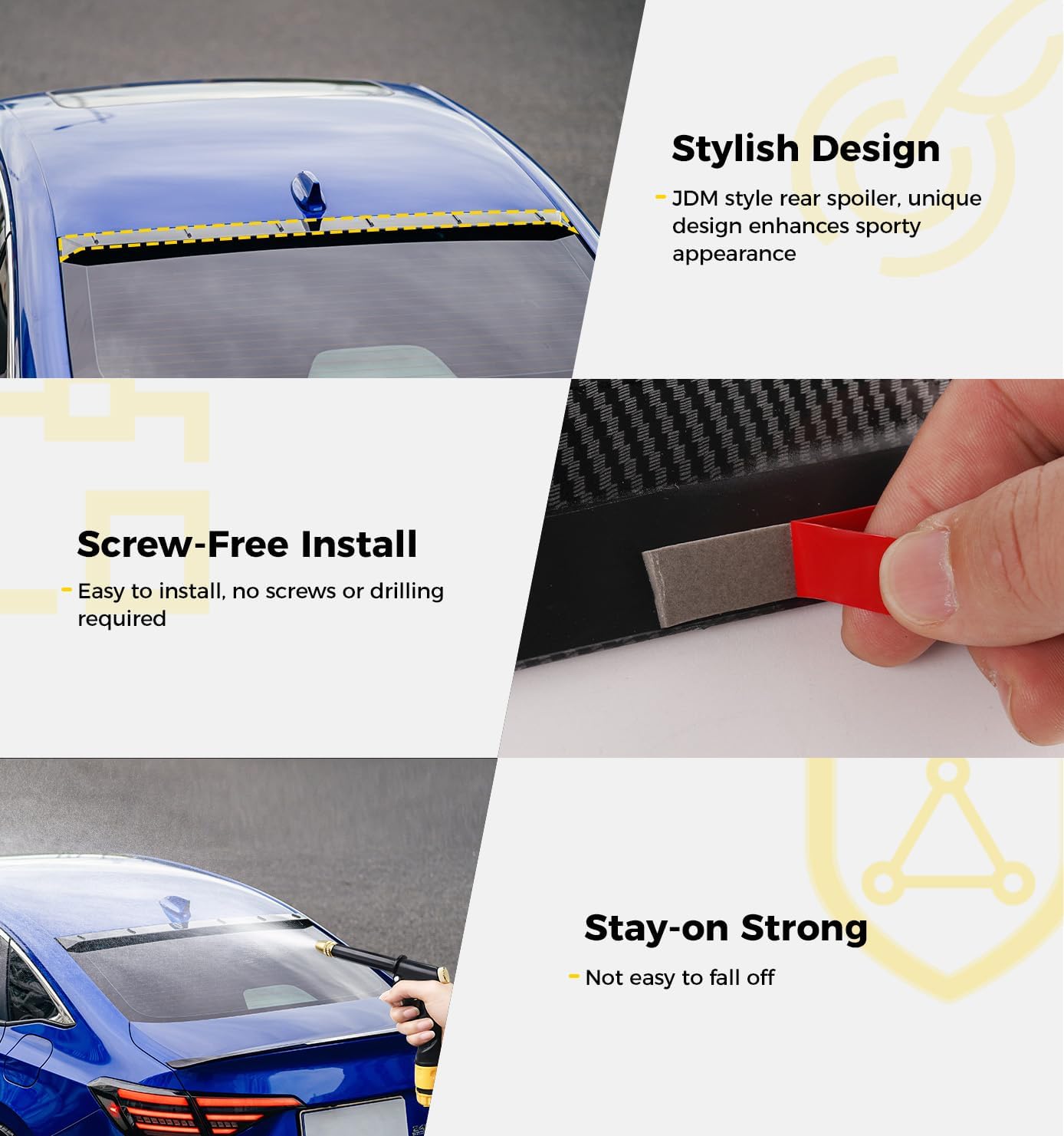 Xprite Rear Roof Spoiler Compatible with Honda Civic