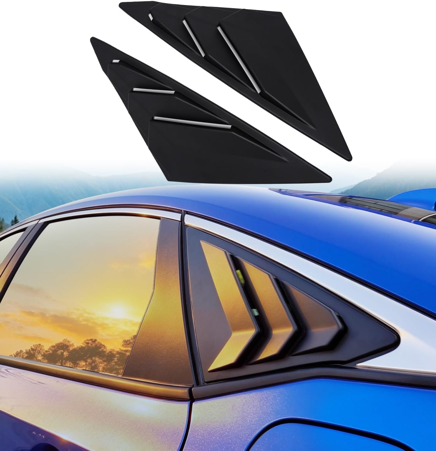 Rear Side Window Louvers for 11th Gen Civic Compatible with Honda Civic 2022-2026