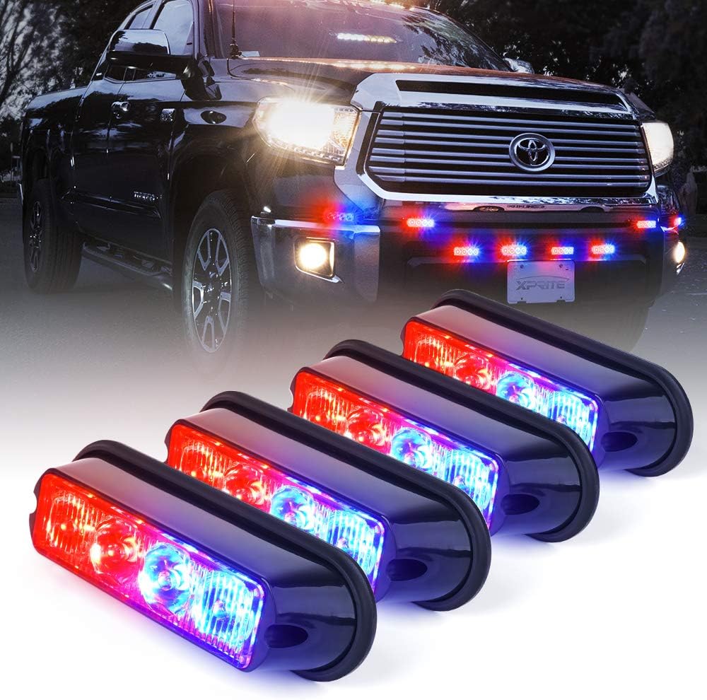 Red & Blue Surface Mount Grille Strobe Lights