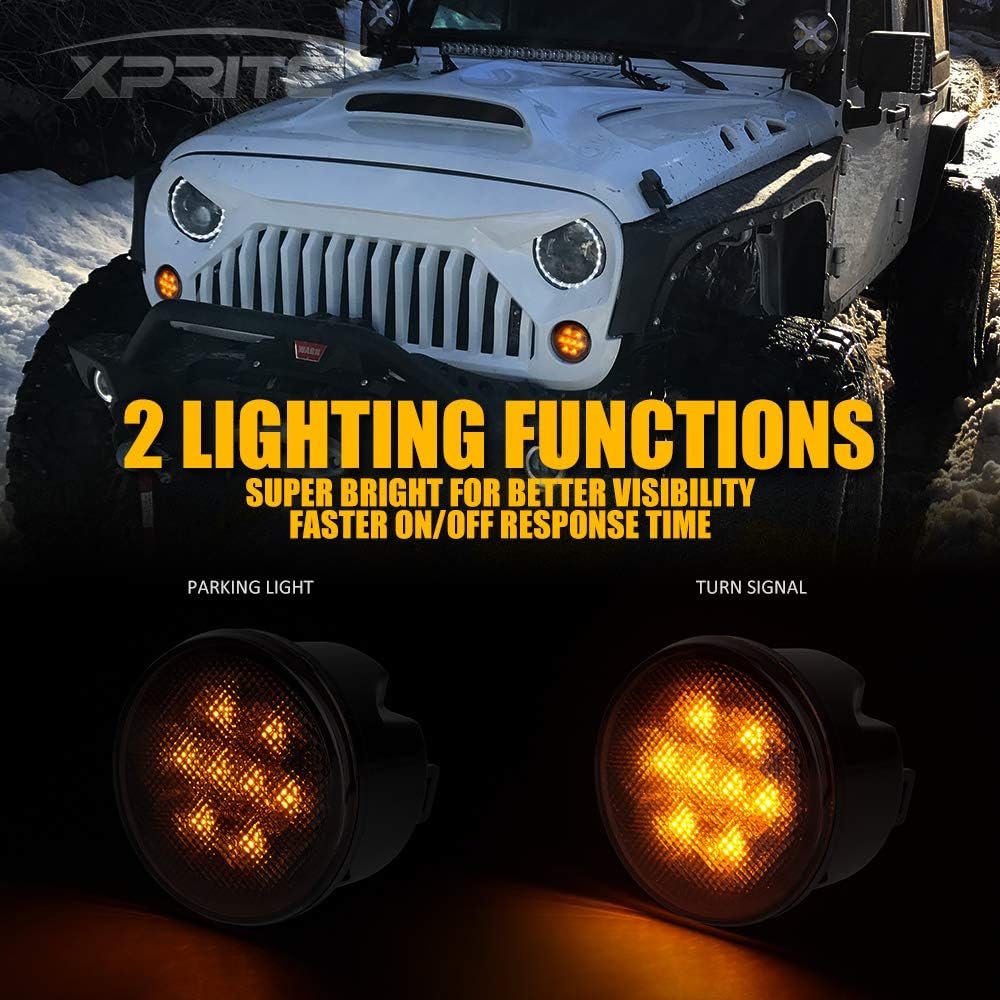 Smoked Lens Turn Signal & Side Marker Lights Kits for 2007-2018 Jeep Wrangler JK JKU