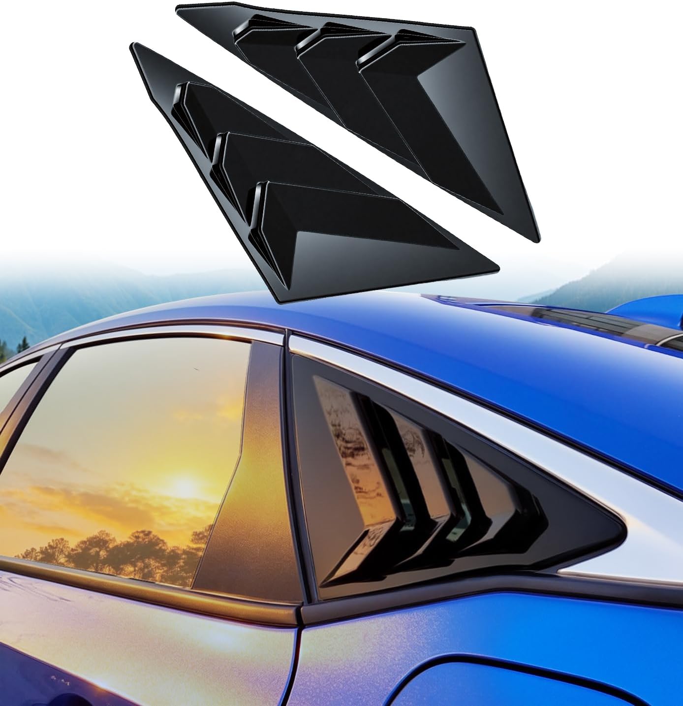Rear Side Window Louvers for 11th Gen Civic Compatible with Honda Civic 2022-2026