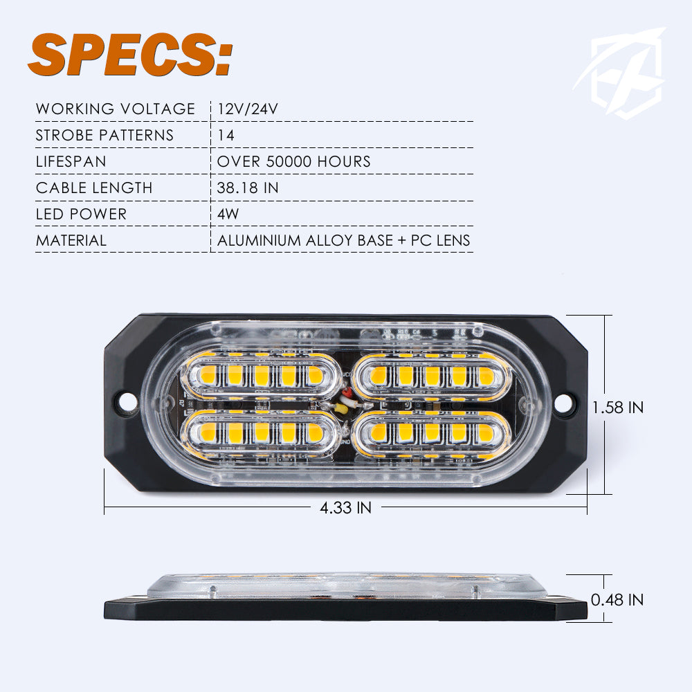 Surface Mount Grille Emergency Strobe Lights