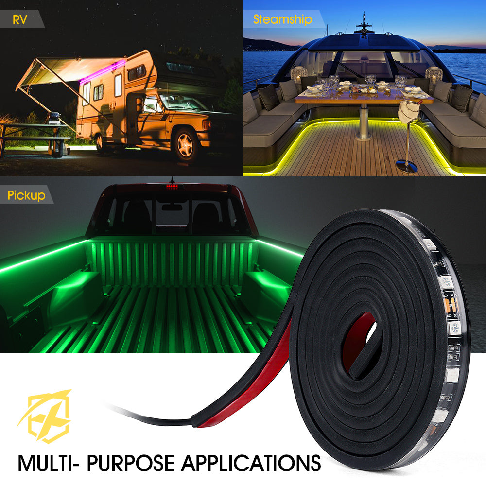 RGB LED Truck Bed Light Strips with Bluetooth and Remote Control | Spire 3 Series