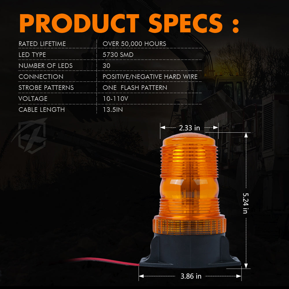 LED Amber Forklift Beacon Strobe Light