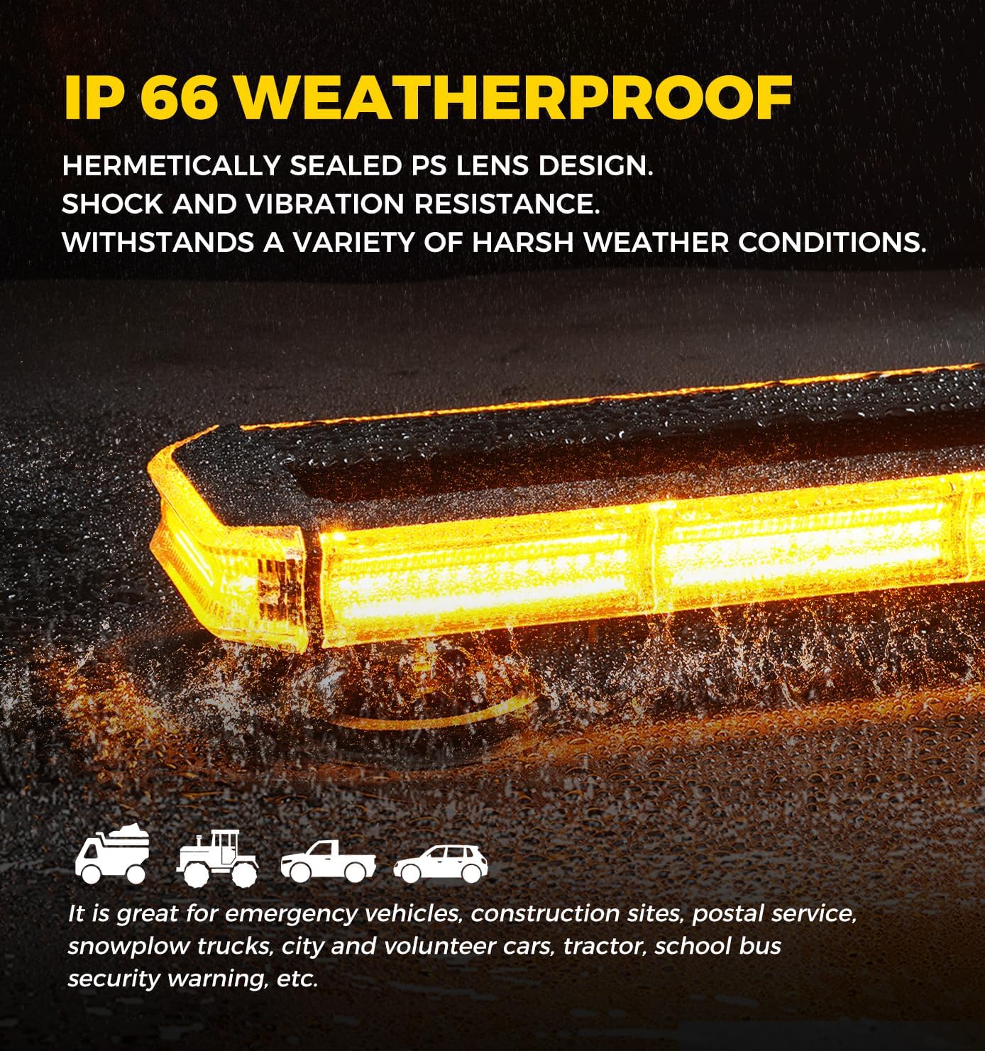 Xprite 34 inch 270 LED Rooftop Emergency Strobe Light Bar Heavy-Duty Flashing Warning Lights w/Adjustable Mounting Brackets