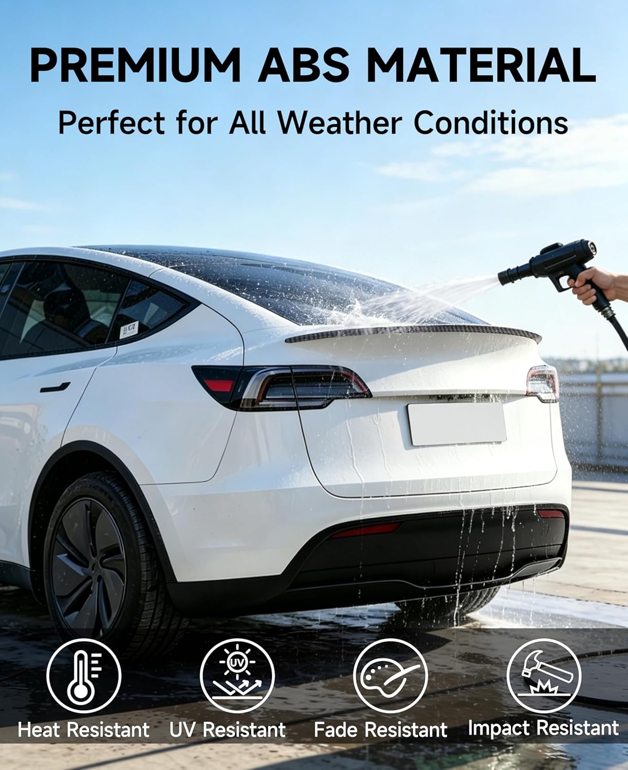 Xprite Tesla Model Y Rear Trunk Spoiler 2020–2024 Glossy Carbon Fiber OEM Style Wing